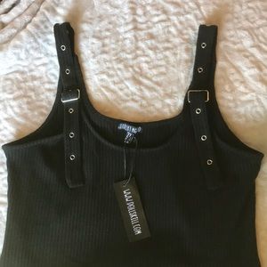 Black ribbed body suit NWT